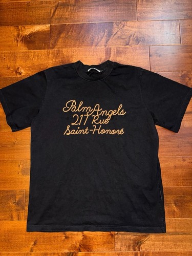 Palm Angels 217 Rue Saint-Honore Black Cotton T-Shirt