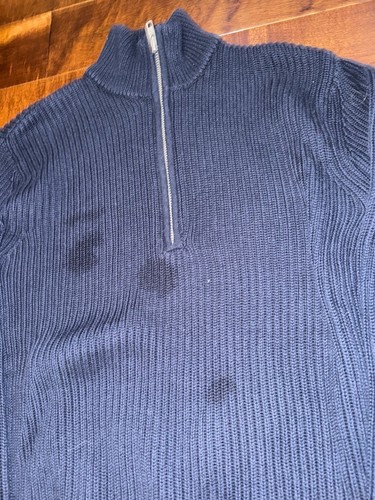 Minimum Dark Navy Blue Ribbed Knit Half-Zip Sweater Size S - photo 2