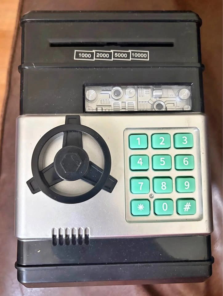 Electronic ATM piggy bank - black and pink