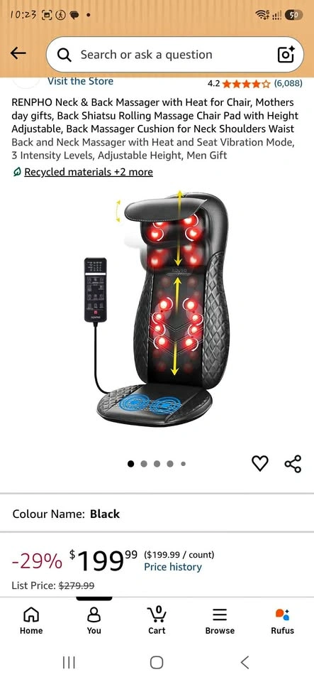 RENPHO Neck & Back Massager with Heat