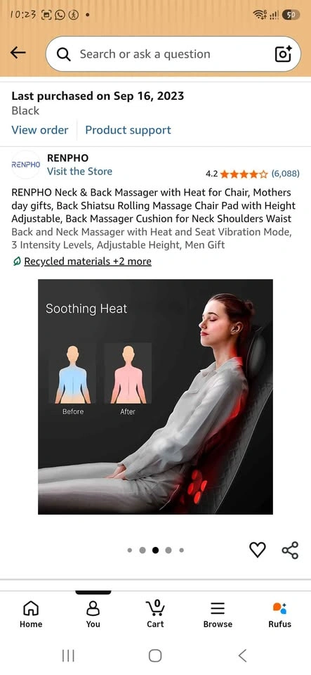 RENPHO Neck & Back Massager with Heat - photo 3
