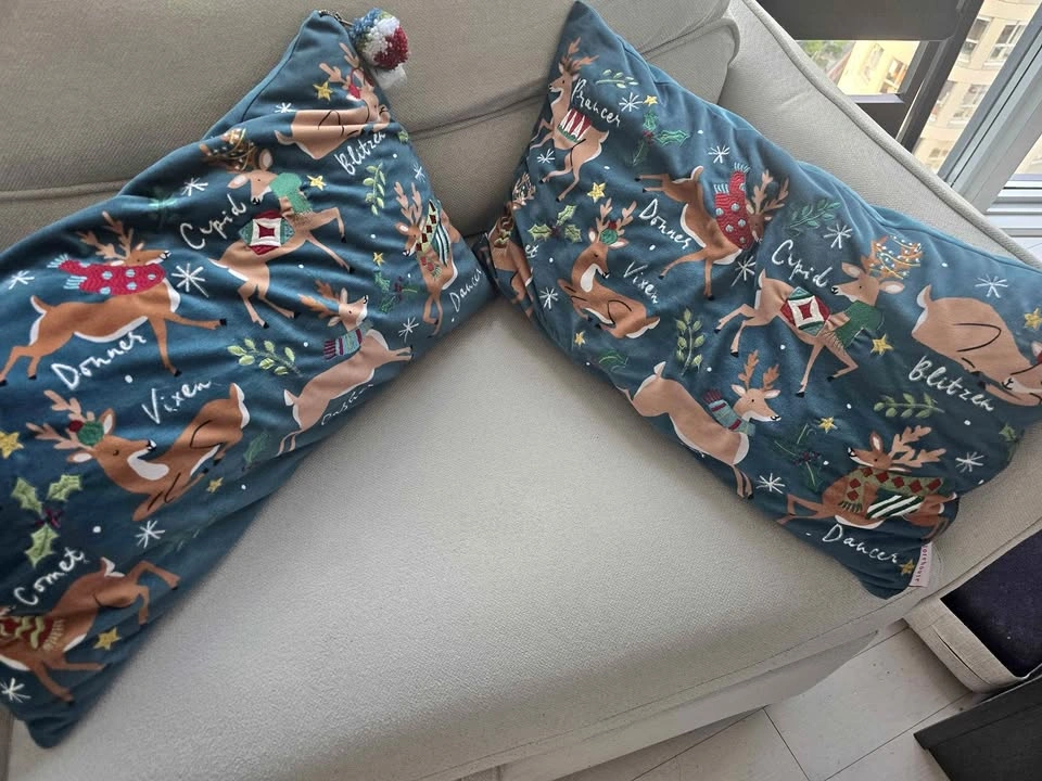 Storehouse Reindeer Christmas Pillows - Set of 2