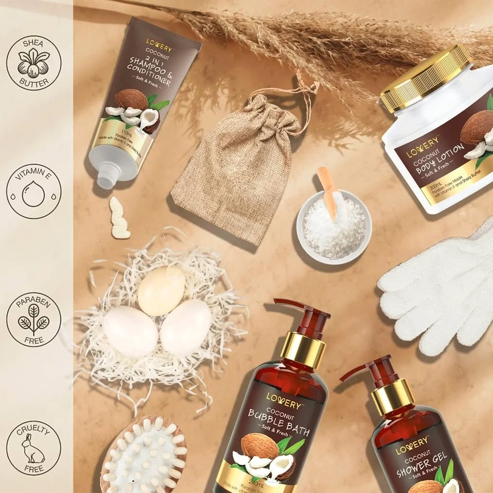 Vintage Style Coconut Home Bath Gift Set - 13Pc Body Care - photo 2