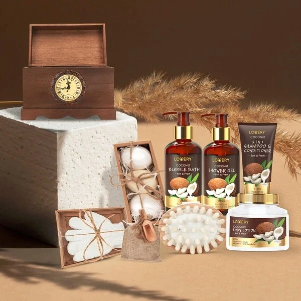 Vintage Style Coconut Home Bath Gift Set - 13Pc Body Care - photo 5