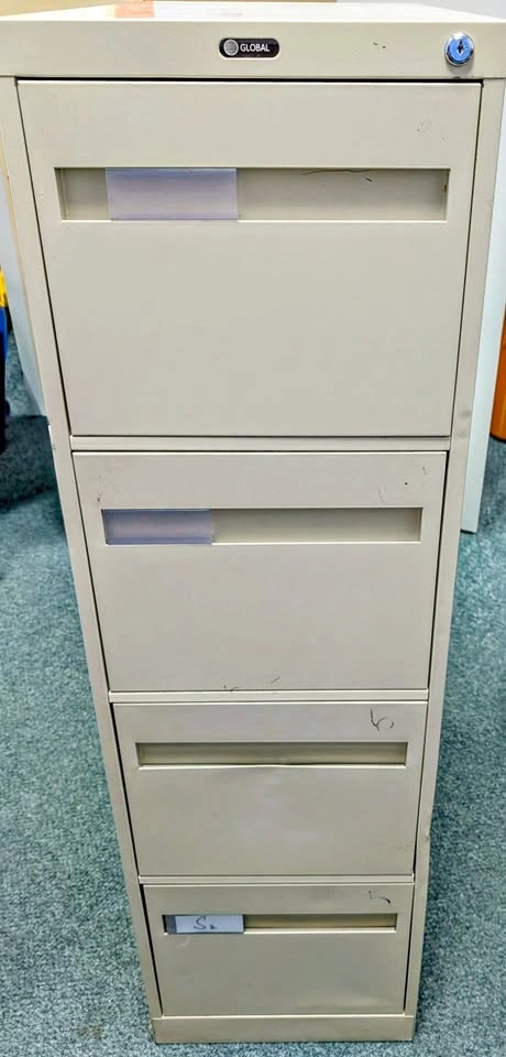 Global Vertical File Cabinet - Letter, 4 Drawer, Tan