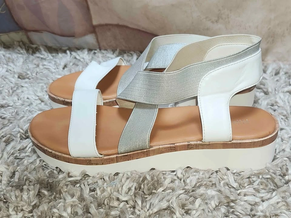 Nine West Women's White and Silver Platform Sandals - photo 2