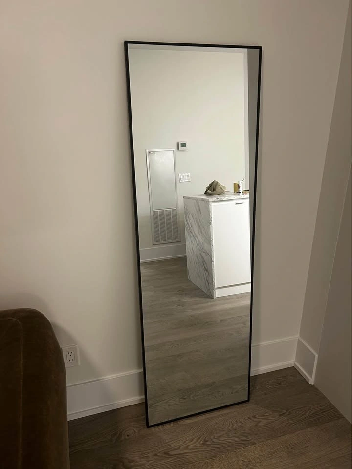 Thin Black Frame Mirror 64” x 21” - photo 4