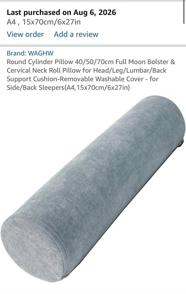 Grey Bolster Pillow with Cover - photo 5