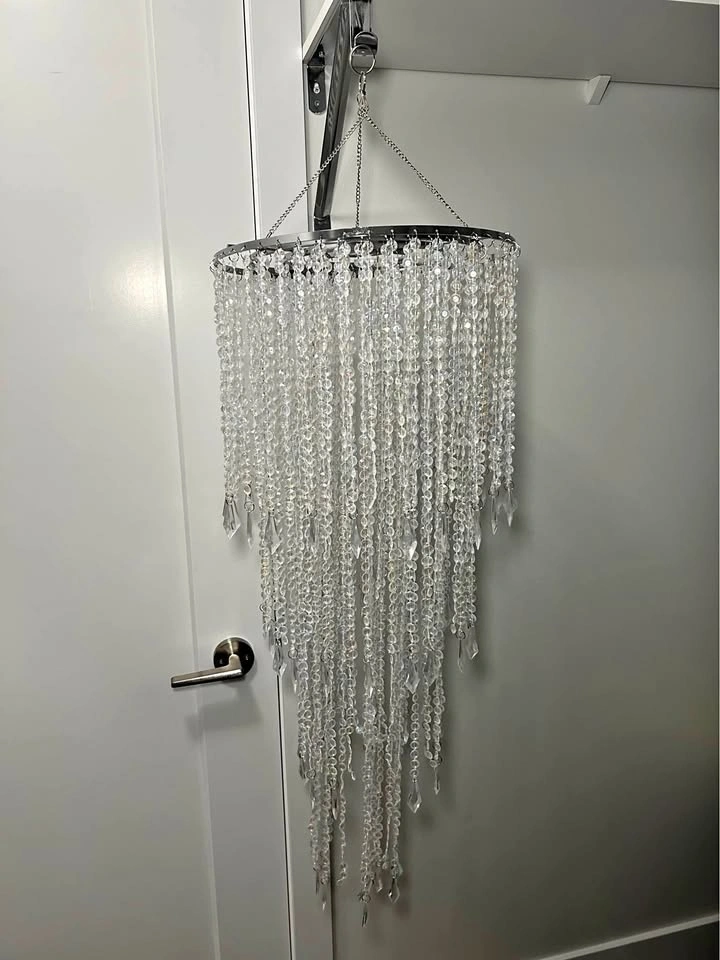 Clear Beaded Hanging Chandelier