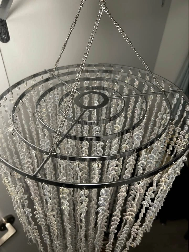 Clear Beaded Hanging Chandelier - photo 2