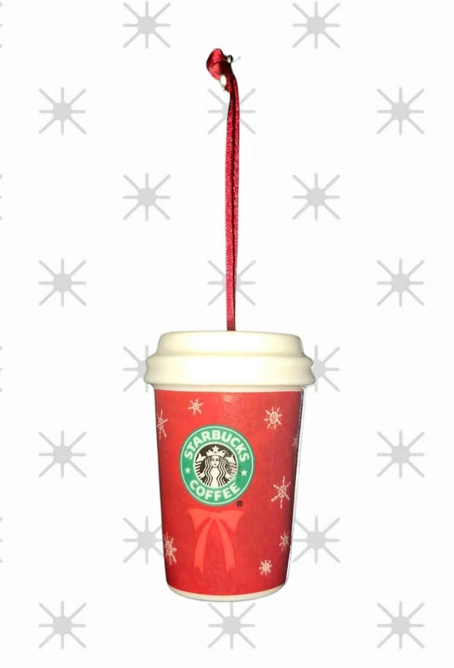 2004 Starbucks Red Snowflake Coffee Cup Holiday Ornament