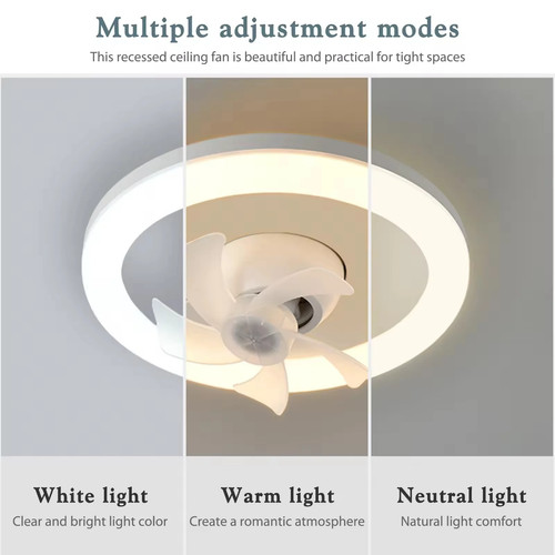 360 Rotating 48W Ceiling Fan E27 With LED Light & Remote - photo 3