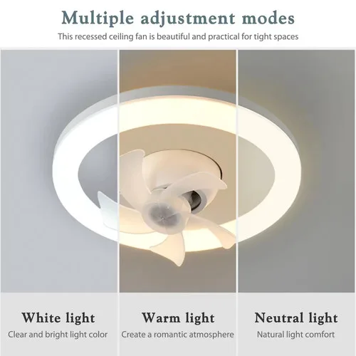360 Rotating 48W Ceiling Fan E27 With LED Light & Remote - photo 3