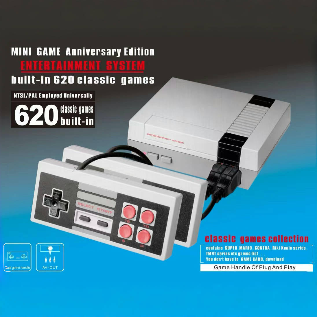 NES620 All-in-One 8-Bit Retro TV Game Console - photo 3