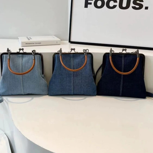 Small Handmade Denim Splicing Crossbody Handbag