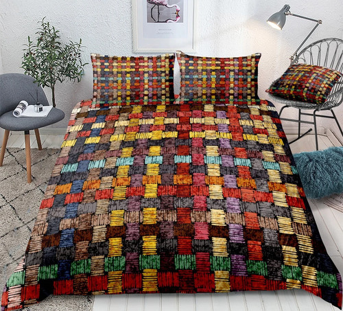 Ethnic Bohemian Plaid Sheet Quilt Cover Pillow Cover Home Textil