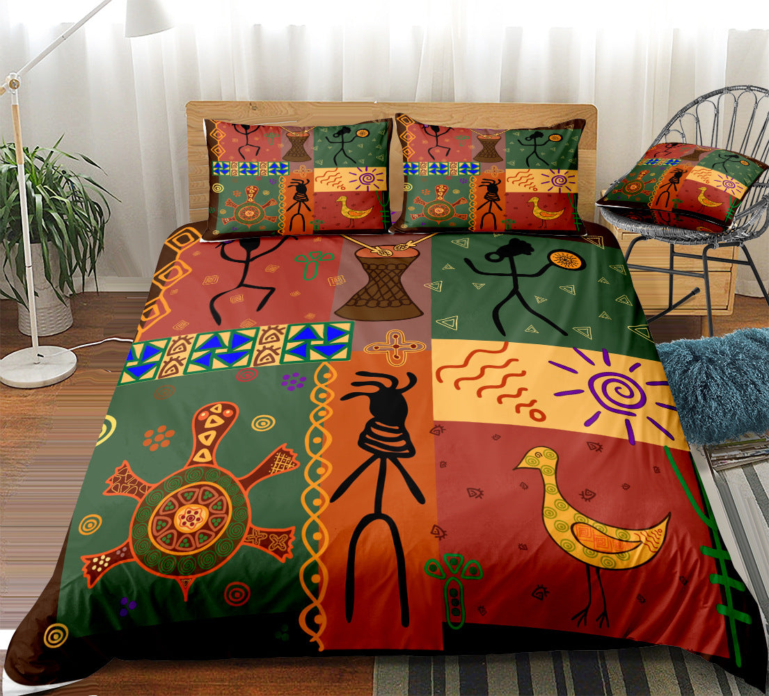 Ethnic Bohemian Plaid Sheet Quilt Cover Pillow Cover Home Textil - photo 3