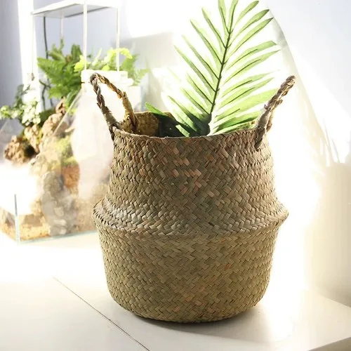 Scandinavian Style Wicker Handbasket Flower Pot - photo 2