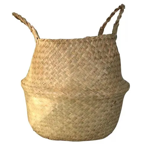 Scandinavian Style Wicker Handbasket Flower Pot - photo 4