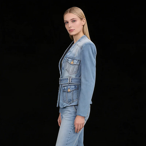 Slim fit denim jacket - photo 3
