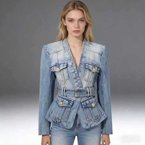 Slim fit denim jacket - photo 4