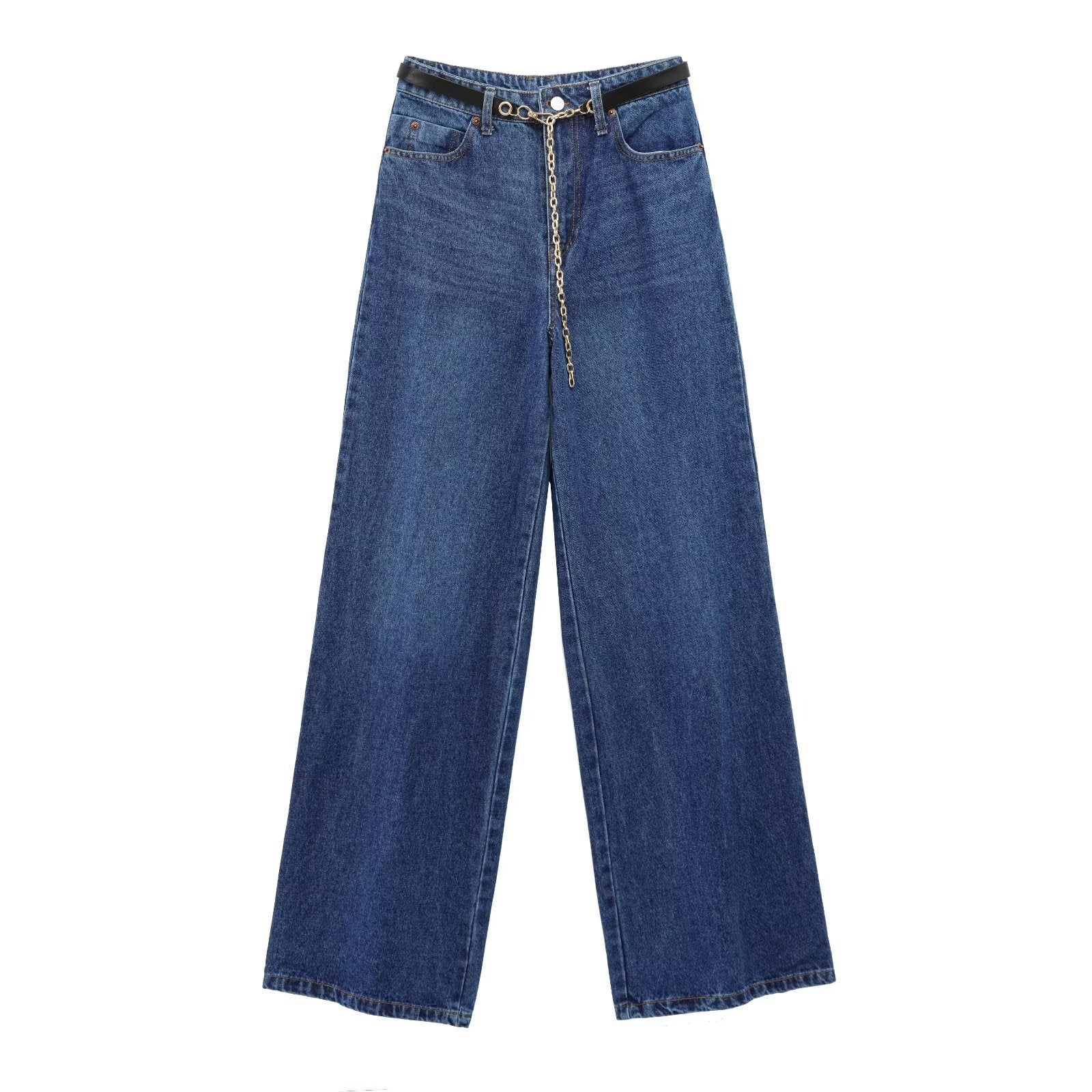 Women's Denim Vest with Belt and Denim Pants Set - photo 4