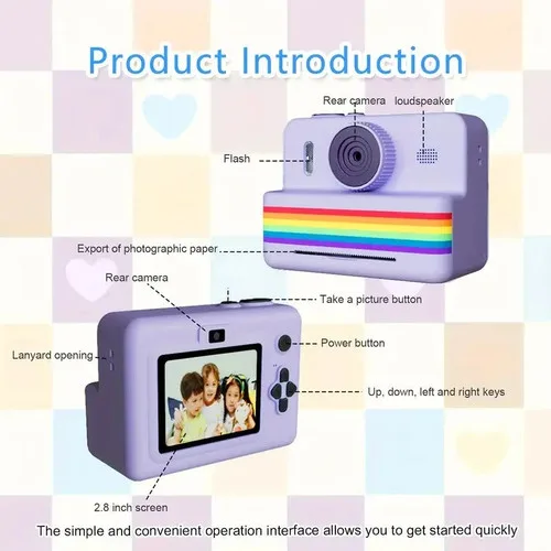 Portable Photo Printer Camera with Rechargeable Battery - photo 2