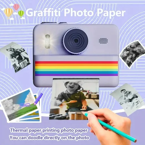 Portable Photo Printer Camera with Rechargeable Battery - photo 3