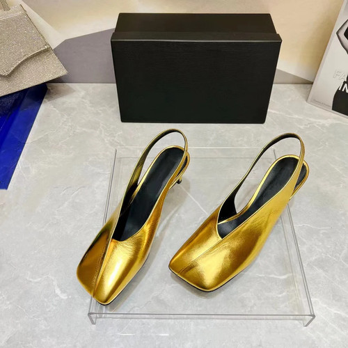 Women's Genuine Leather Square Toe Stiletto Sandals