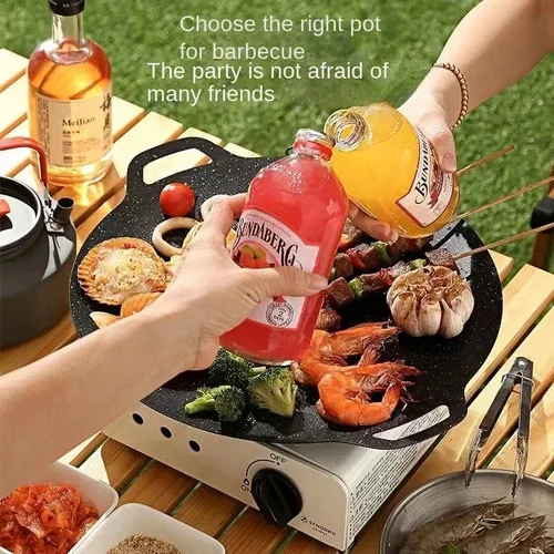Outdoor Camping Griddle BBQ Grill Pan Korean Style Meat Grill - photo 3