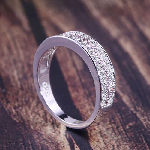 925 Sterling Silver Ring with Round Sapphire Zircon - photo 2