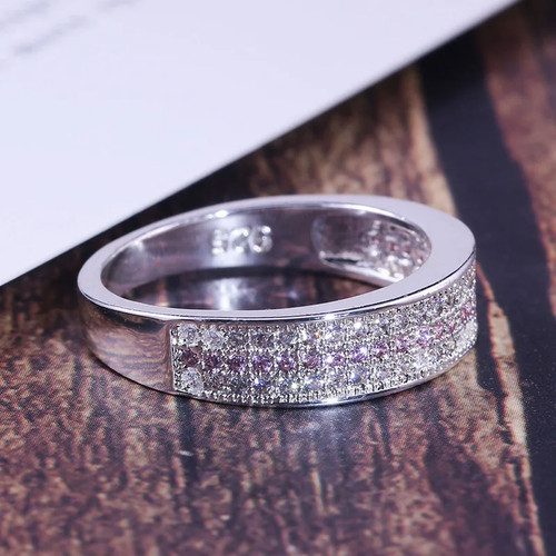925 Sterling Silver Ring with Round Sapphire Zircon - photo 3