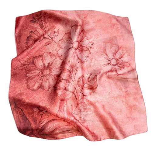 Small square scarf, mulberry silk flower, Hangzhou silk scarf - photo 2
