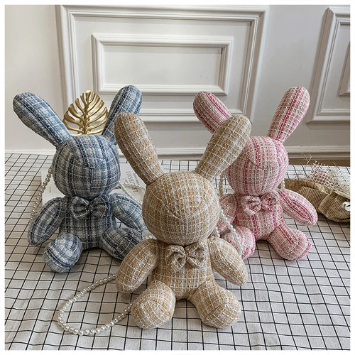 Cute Rabbit Doll Pearl Chain Bag