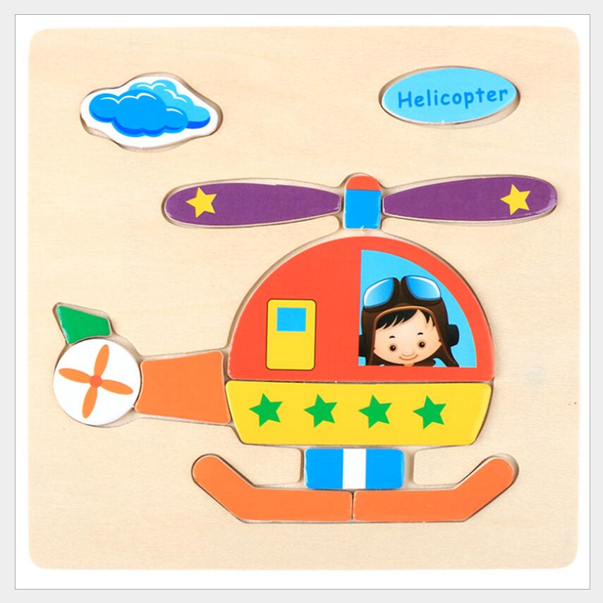 3D Puzzle Wooden Toys For Children Cartoon Animal Vehicle - photo 2