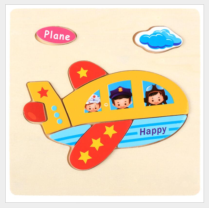 3D Puzzle Wooden Toys For Children Cartoon Animal Vehicle - photo 3