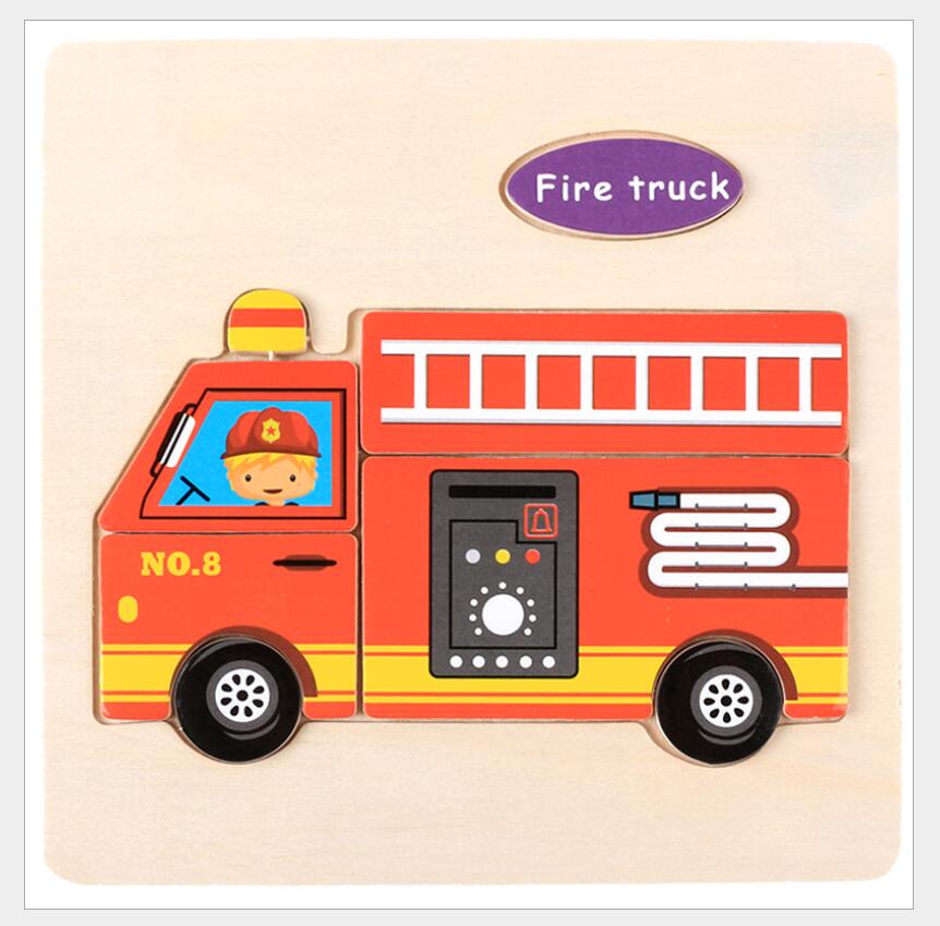 3D Puzzle Wooden Toys For Children Cartoon Animal Vehicle - photo 4
