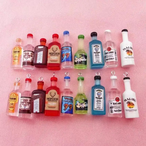 11pcs Mini Simulation Resin 3D Pendant Earrings Keychain