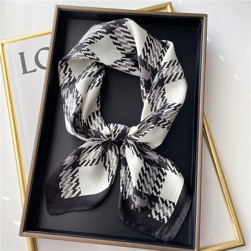 Checkered Scarf Women's Square Scarf Professional Scarf