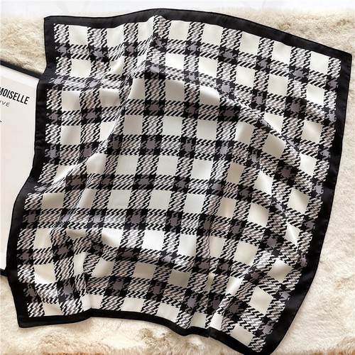 Checkered Scarf Women's Square Scarf Professional Scarf - photo 3