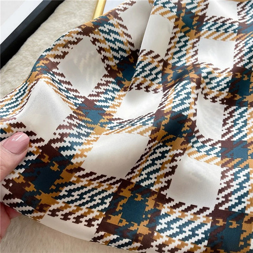 Checkered Scarf Women's Square Scarf Professional Scarf - photo 4