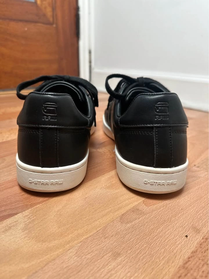 G-Star RAW Men’s Black Leather Low-Top Sneakers - US 12 - photo 4