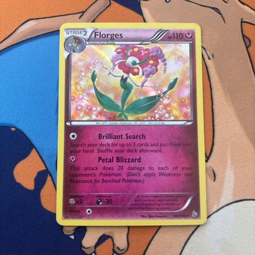 2014 Florges - 66/106 - Holo Rare - Reverse Holo Pokemon XY Flas