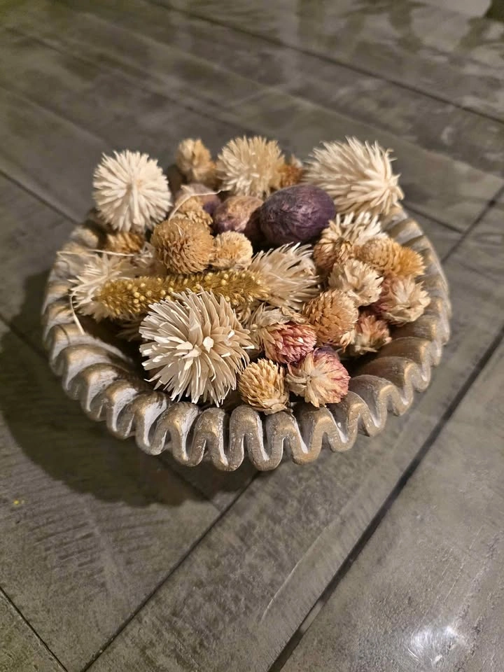 Decorative Bowl with Dried Flowers