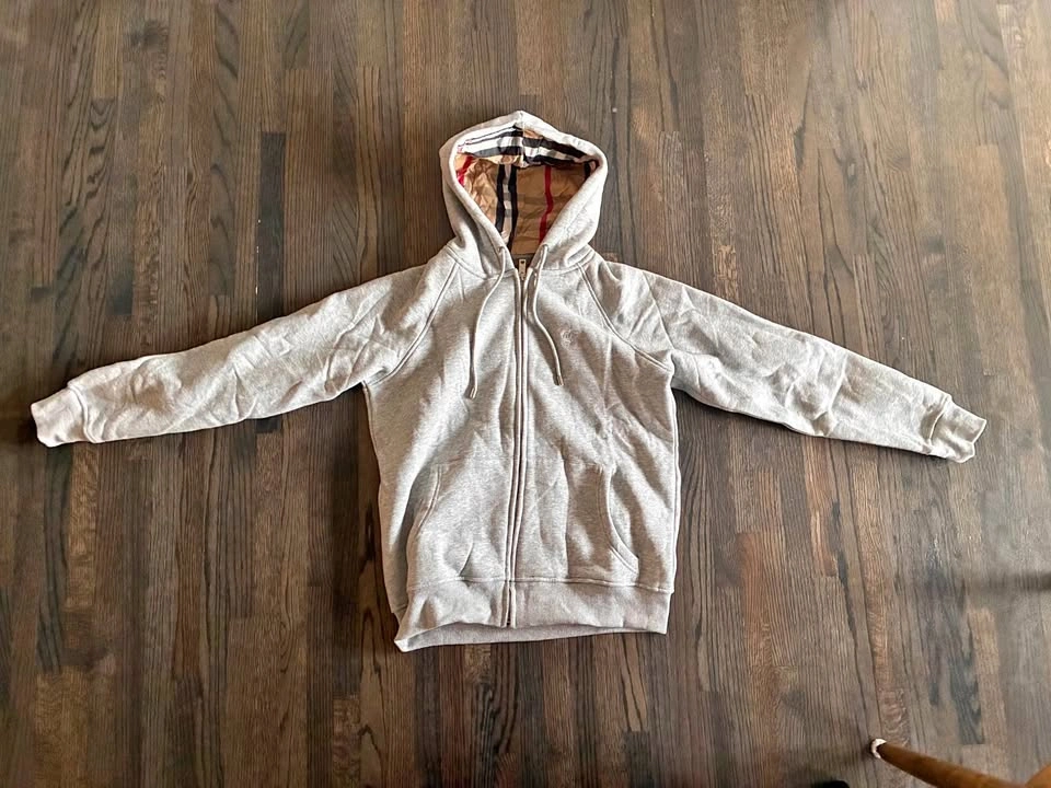 Grey Zip-Up Hoodie Small