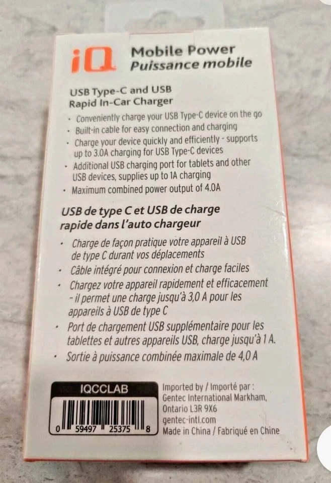 iQ Mobile Power Rapid In-Car Charger - USB Type-C + USB - photo 3