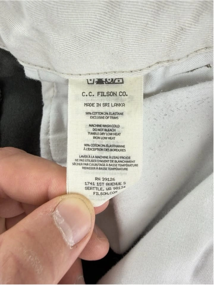 CC Filson Charcoal Grey Draftsman Canvas Chino Pants 38x31 - photo 3