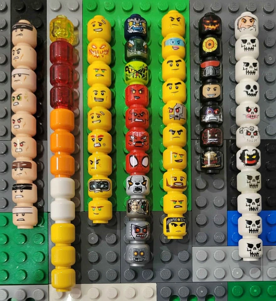 LEGO Minifigure heads lot ×68