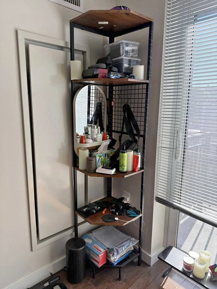 O&K Furniture 5-Tier Corner Shelf - 75 inch Tall