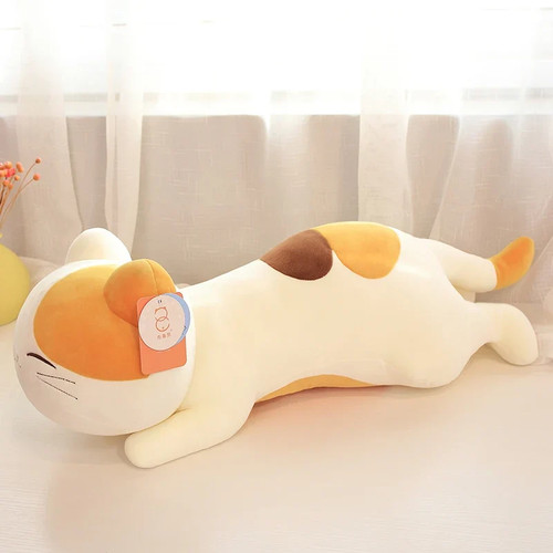 Cartoon Crouching Cat Plush Toy Strip Pillow Sofa Cushion - photo 4